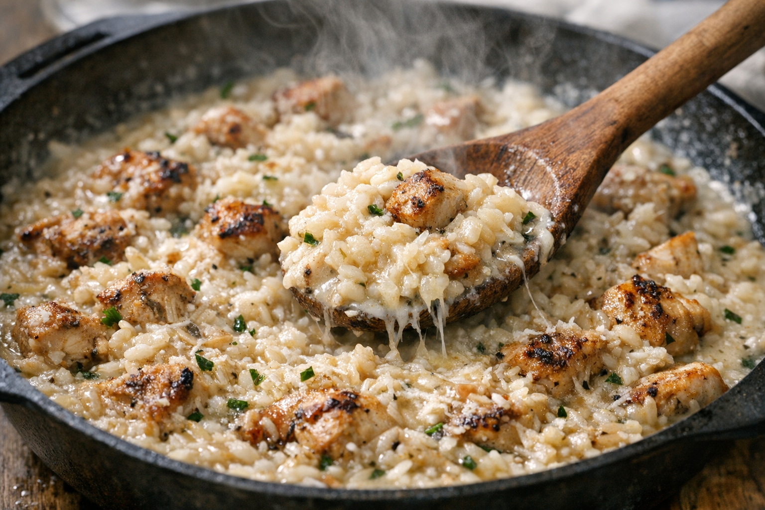 Creamy One-Skillet Chicken and Rice (Easy Dinner)