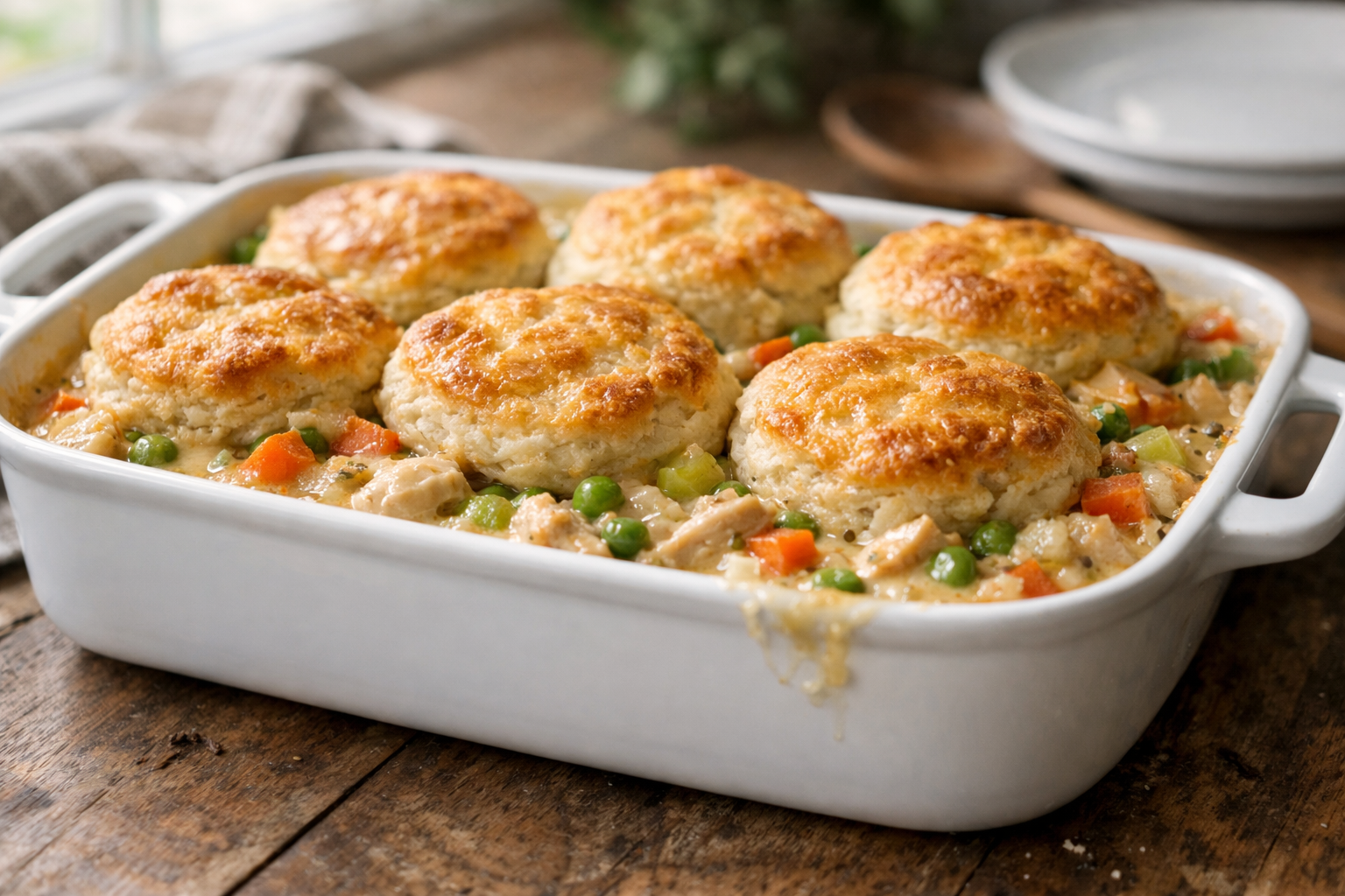 Rustic Chicken and Biscuit Casserole (Easy One-Pan)