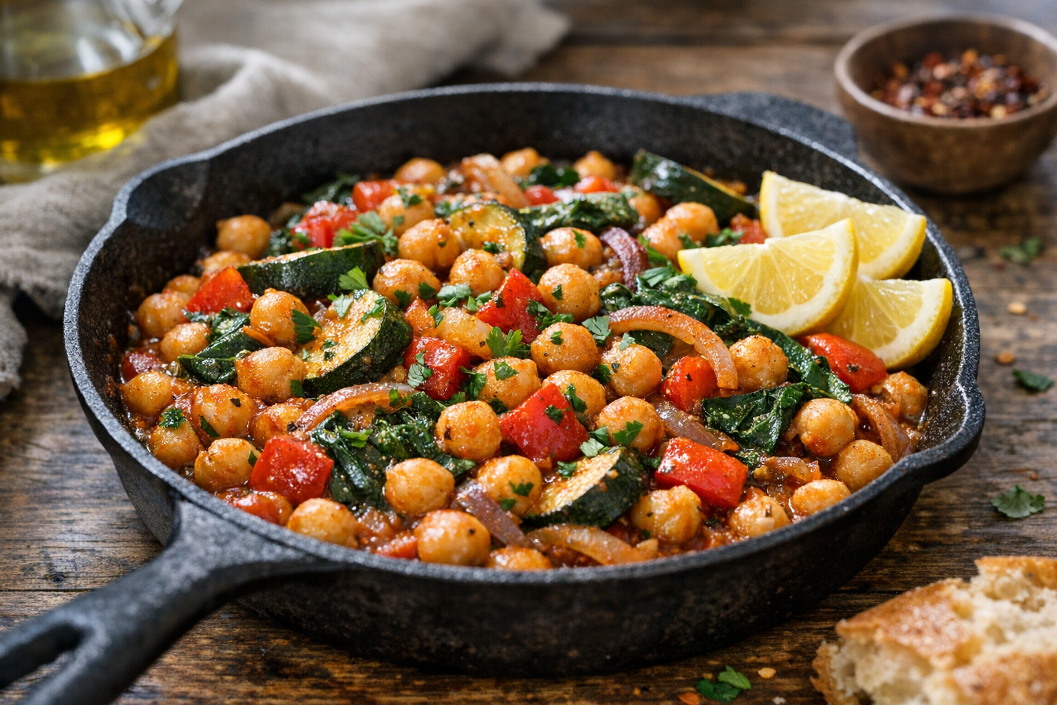 Chickpea & Veggie Skillet with Smoked Paprika