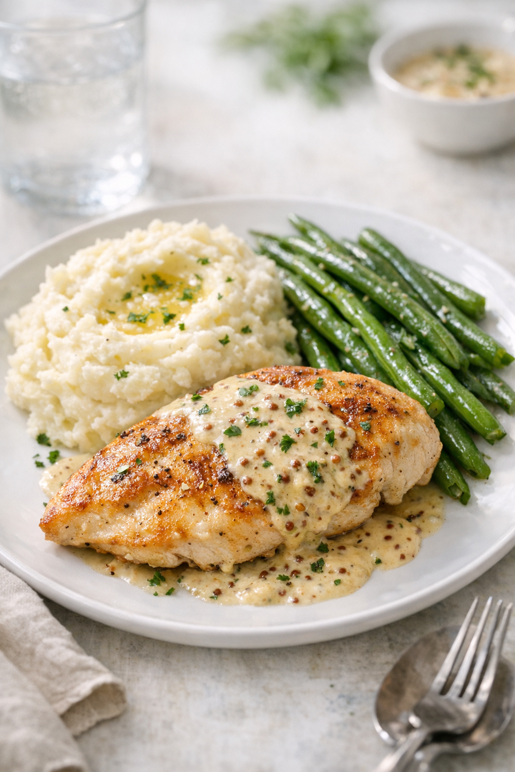 Pan-Roasted Chicken with Creamy Mustard Sauce