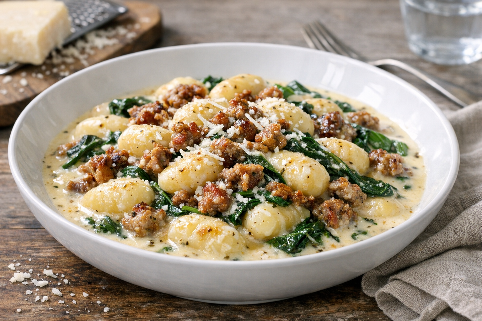 One-Pan Creamy Sausage and Gnocchi (30 Minutes)