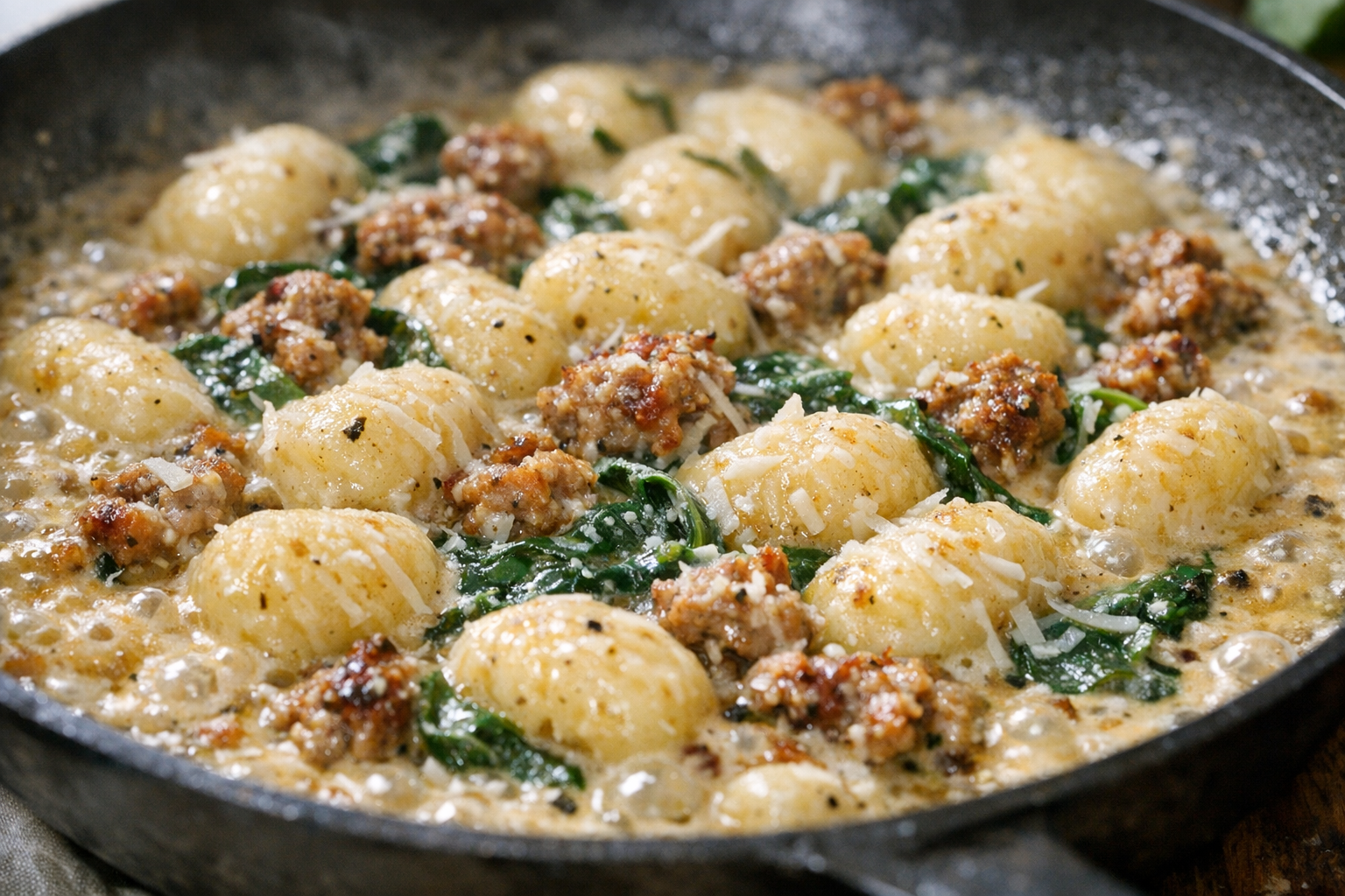 One-Pan Creamy Sausage and Gnocchi (30 Minutes)