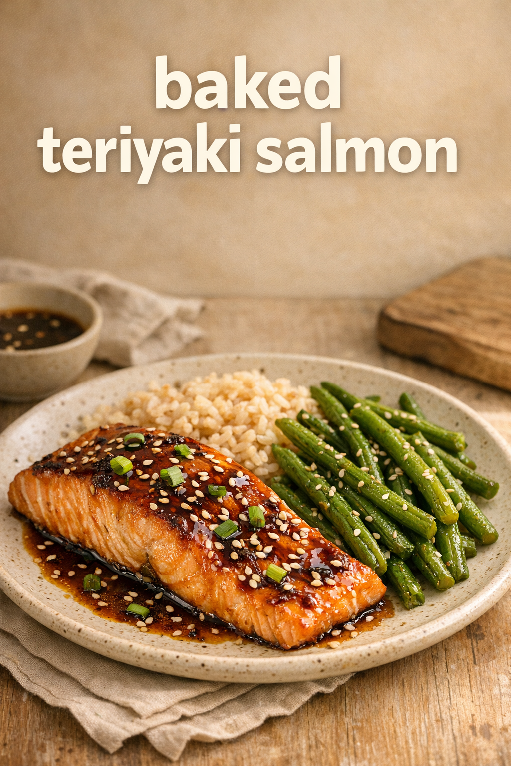 Baked Teriyaki Salmon with Sesame Green Beans