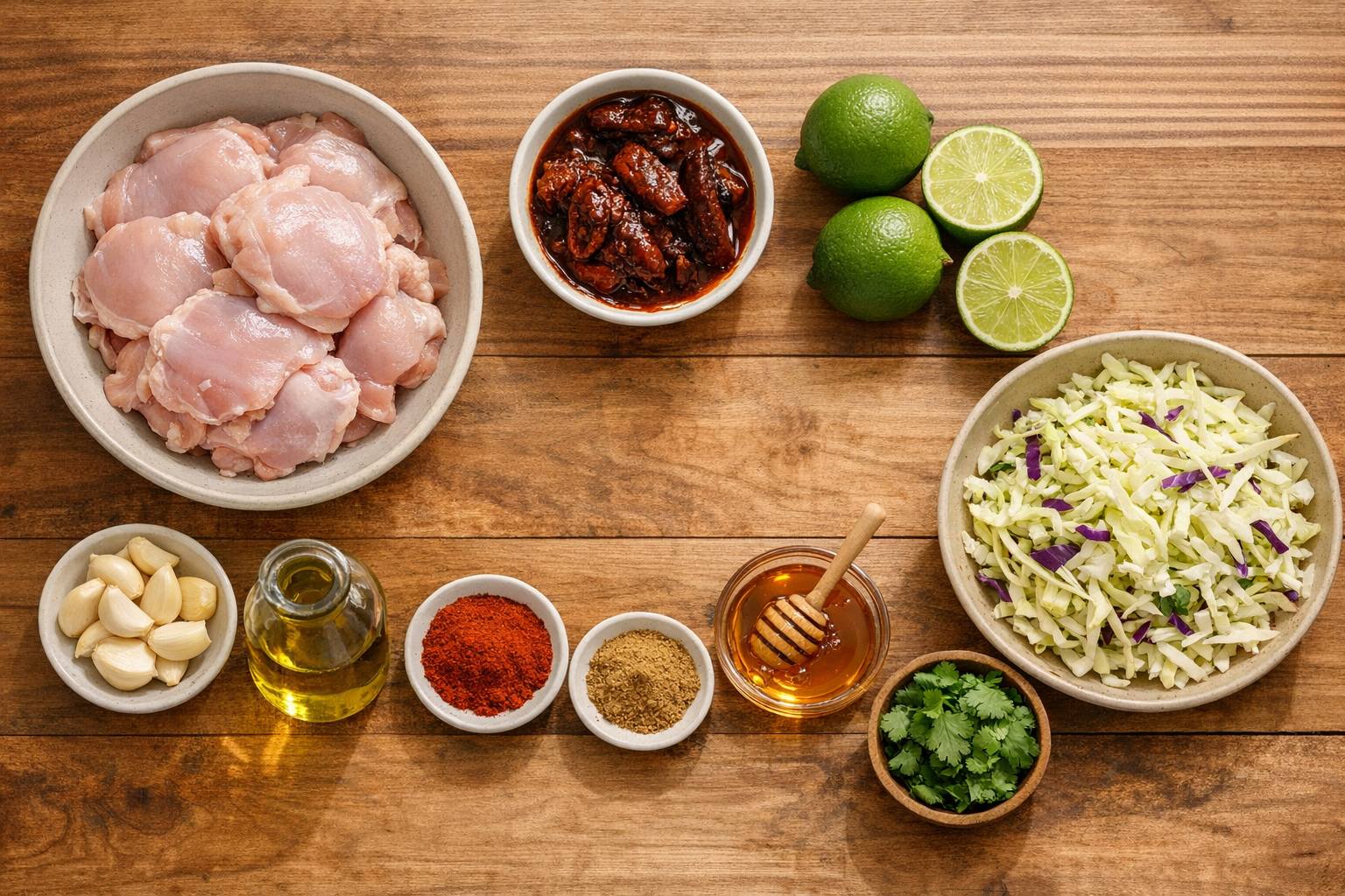 Smoky Chipotle Grilled Chicken Thighs + Lime Slaw