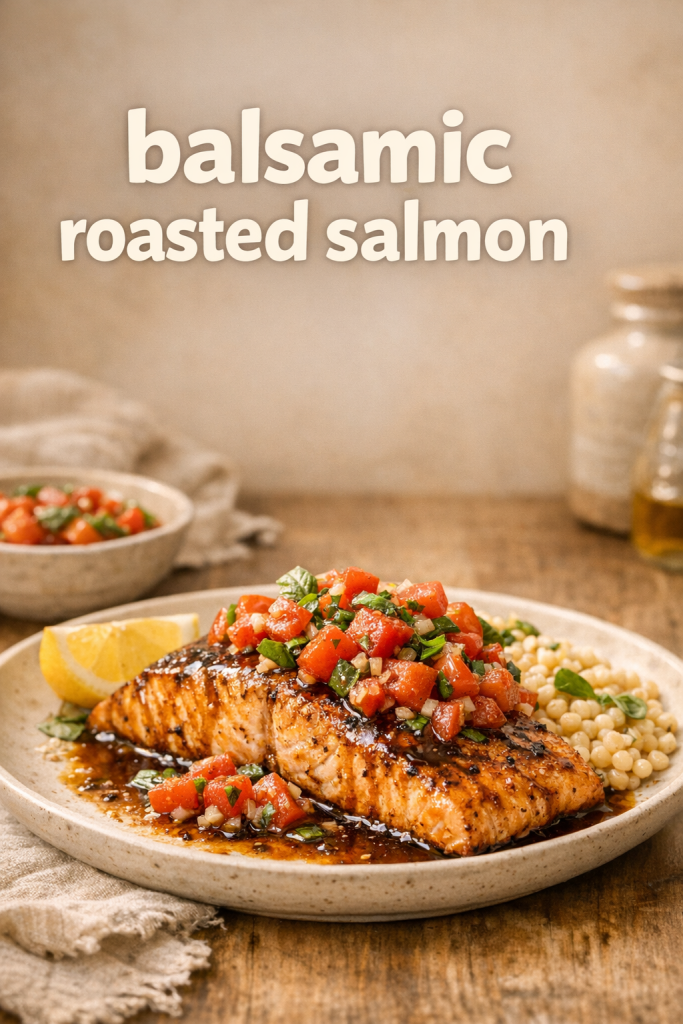 Balsamic Roasted Salmon with Tomato Basil Relish
