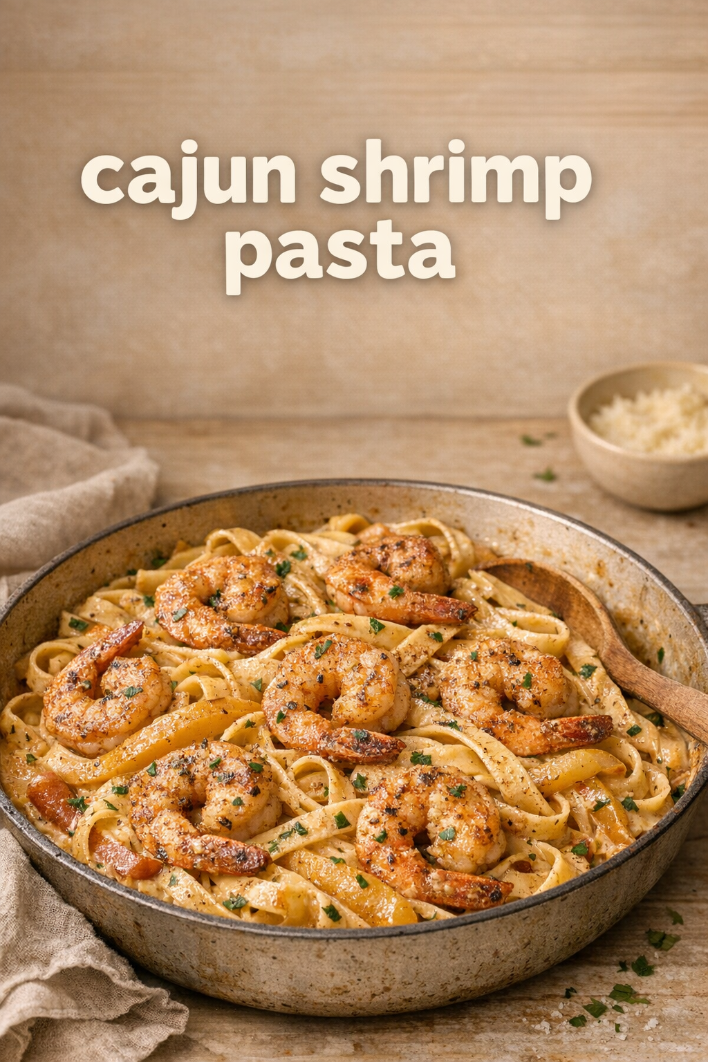 30-Minute Cajun Shrimp Pasta Skillet with Bell Peppers