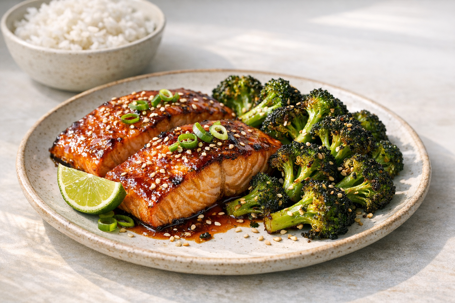 Sheet-Pan Miso Glazed Salmon with Sesame Broccoli