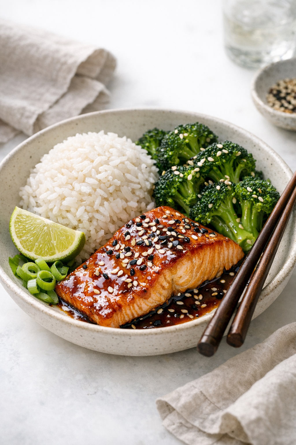 Sheet-Pan Miso Glazed Salmon with Sesame Broccoli