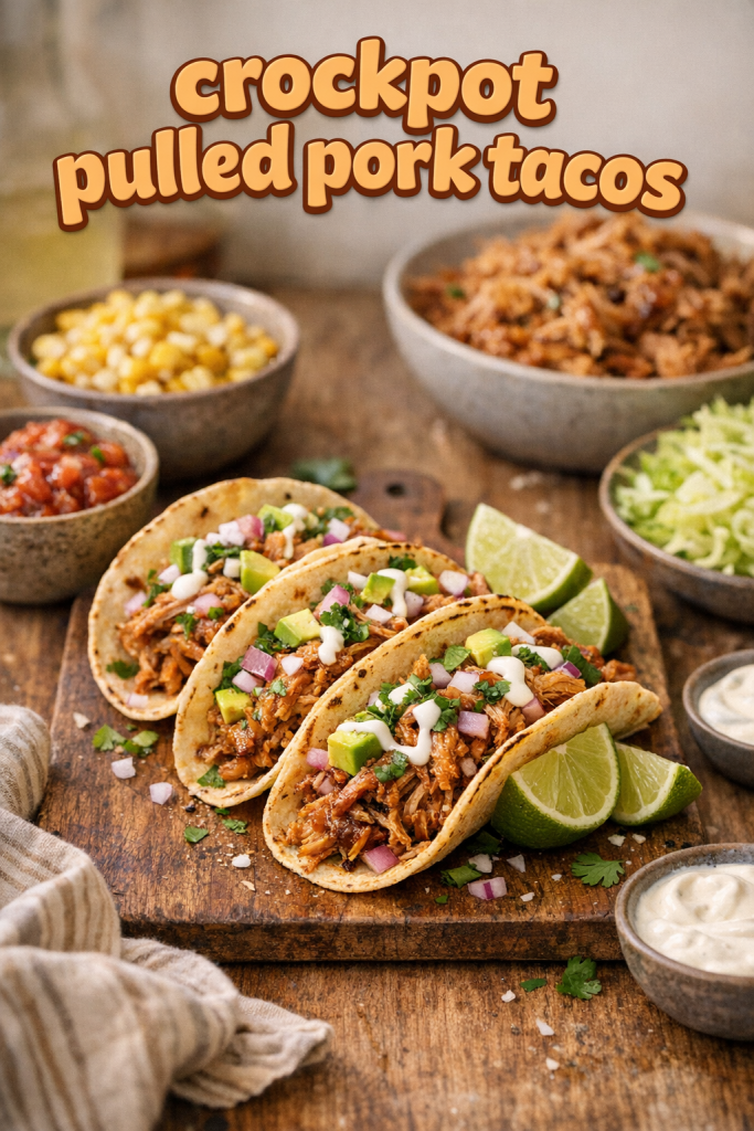 Crockpot Chipotle Lime Pulled Pork Tacos