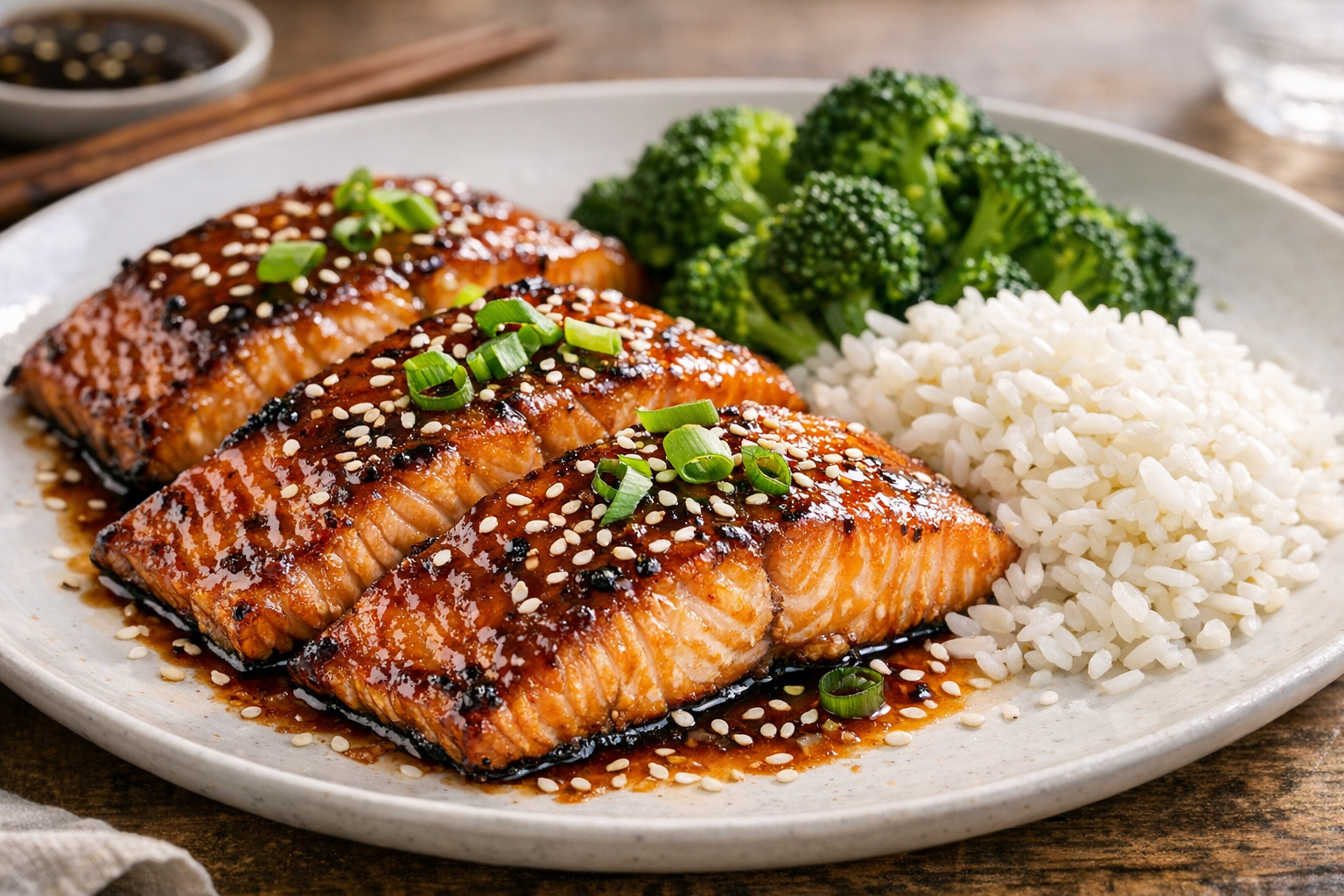 Baked Teriyaki Salmon with Sesame Ginger Glaze