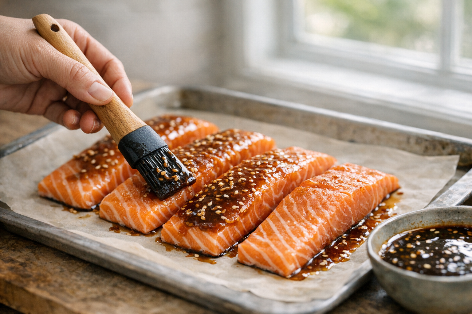 Baked Teriyaki Salmon with Sesame Ginger Glaze