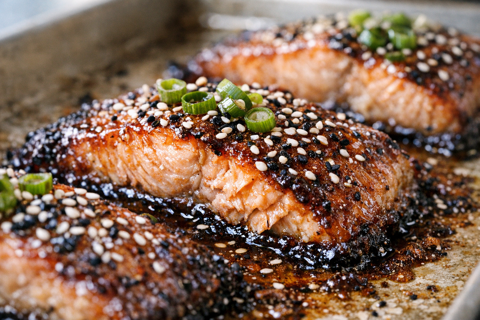 Baked Teriyaki Salmon with Sesame Ginger Glaze