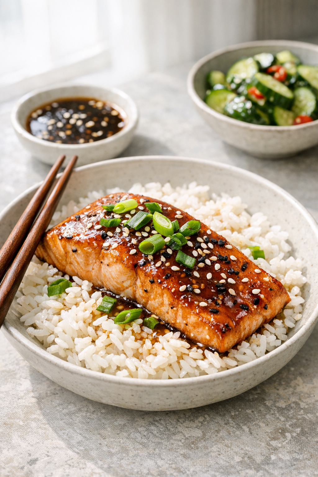 Baked Teriyaki Salmon with Sesame Ginger Glaze