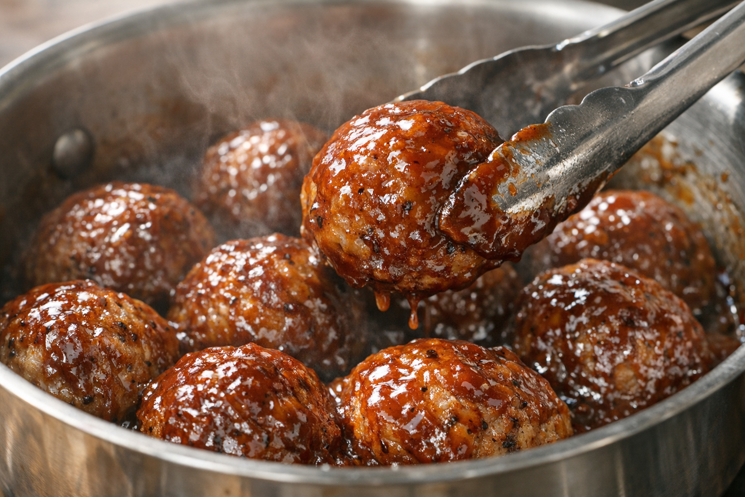 BBQ Turkey Meatballs with Cheddar Mashed Potatoes