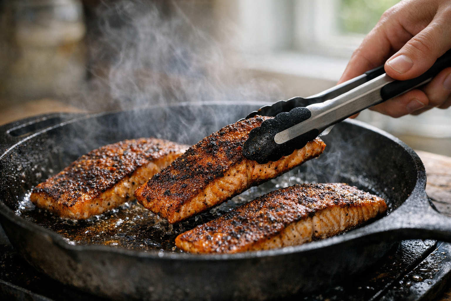 30-Minute Cajun Blackened Salmon with Mango Salsa