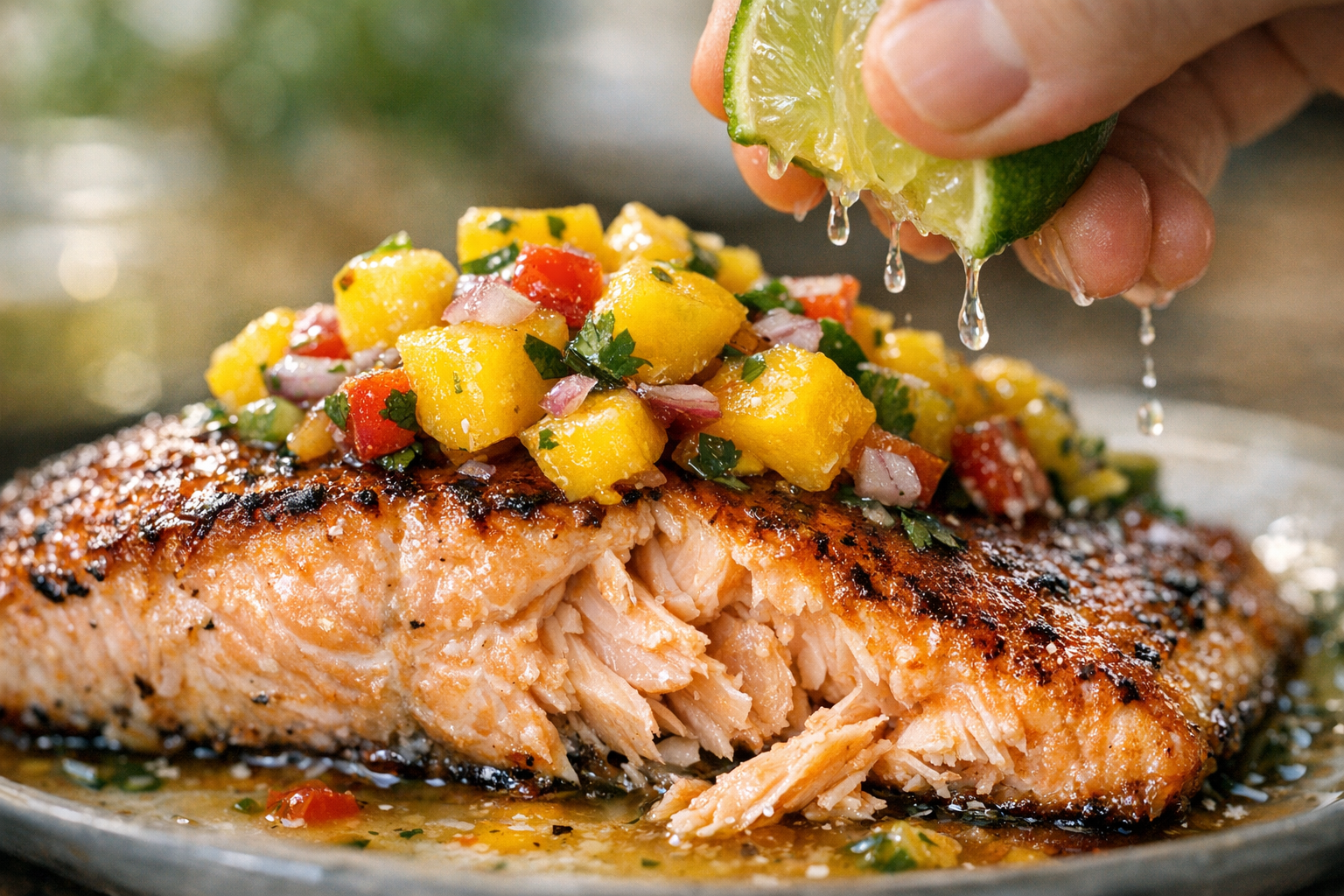 30-Minute Cajun Blackened Salmon with Mango Salsa