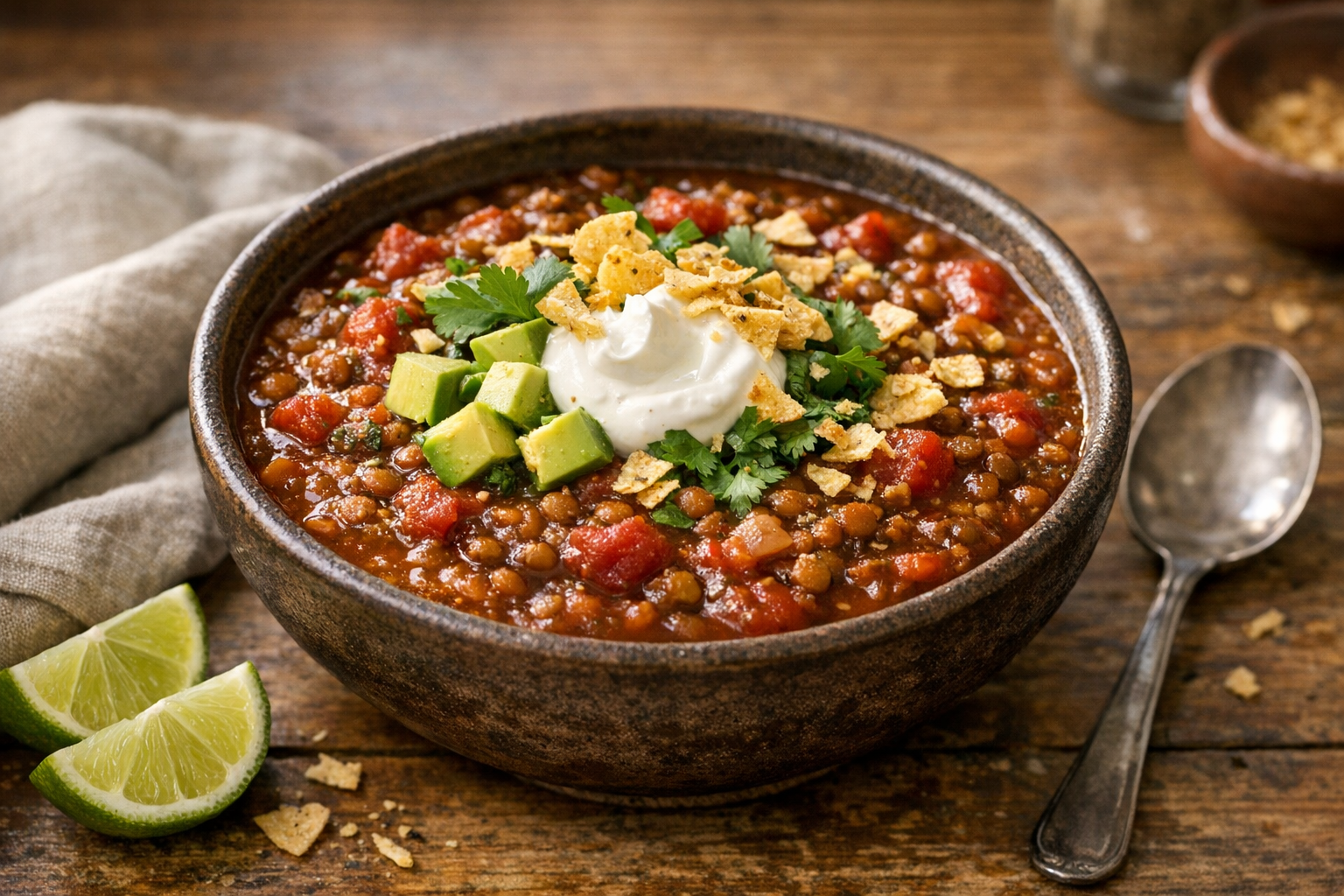 Smoky Paprika Lentil Chili (Easy Pantry Dinner)