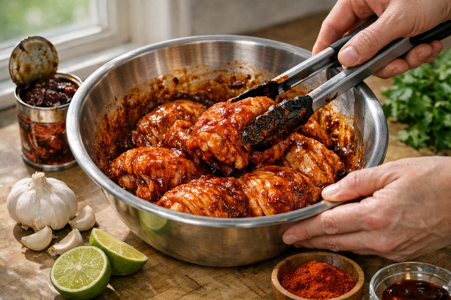 Smoky Chipotle Grilled Chicken Thighs + Lime Salsa
