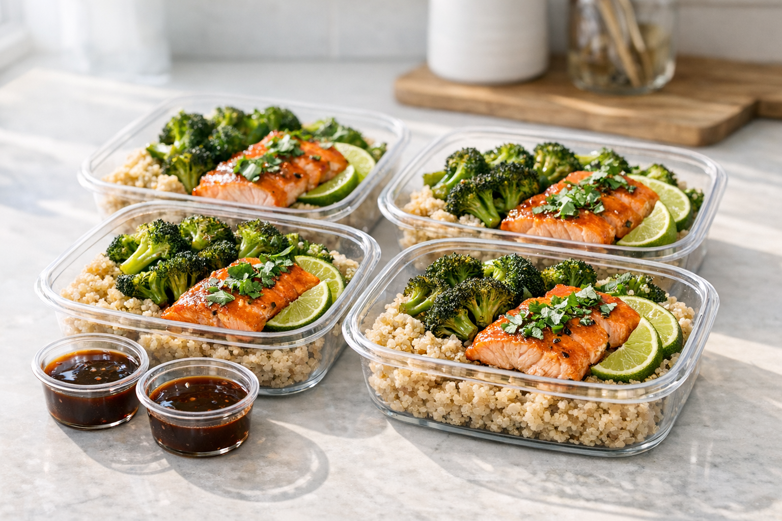 Chili Lime Baked Salmon with Broccoli & Quinoa