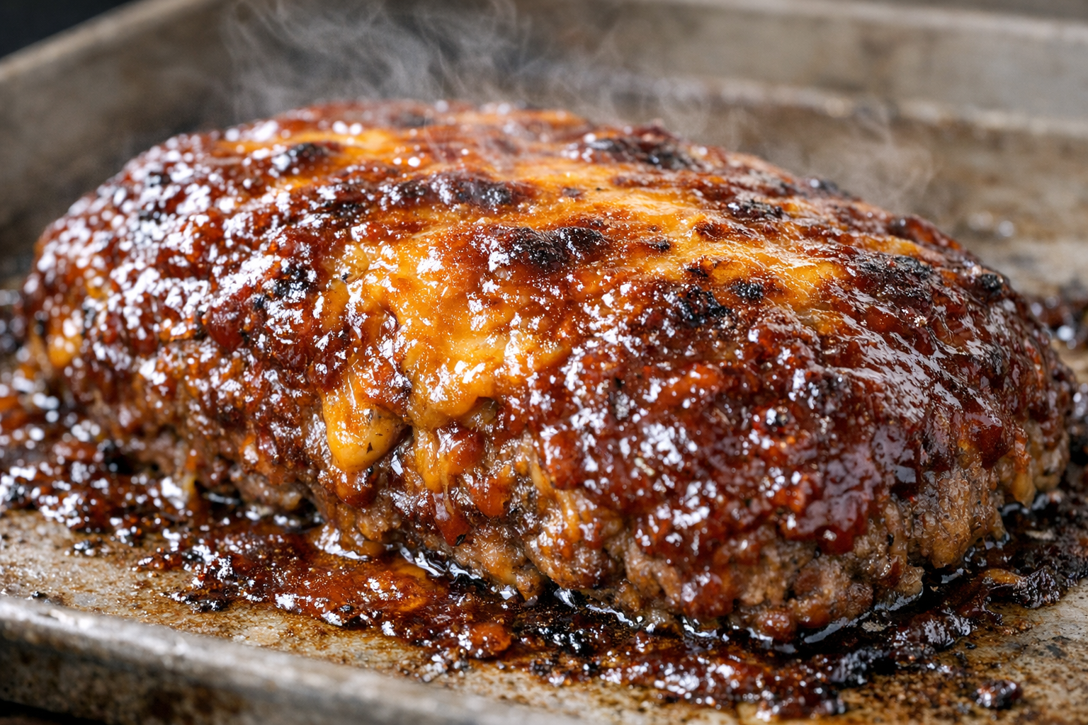 BBQ Turkey Meatloaf with Cheddar Glaze (Oven-Baked)