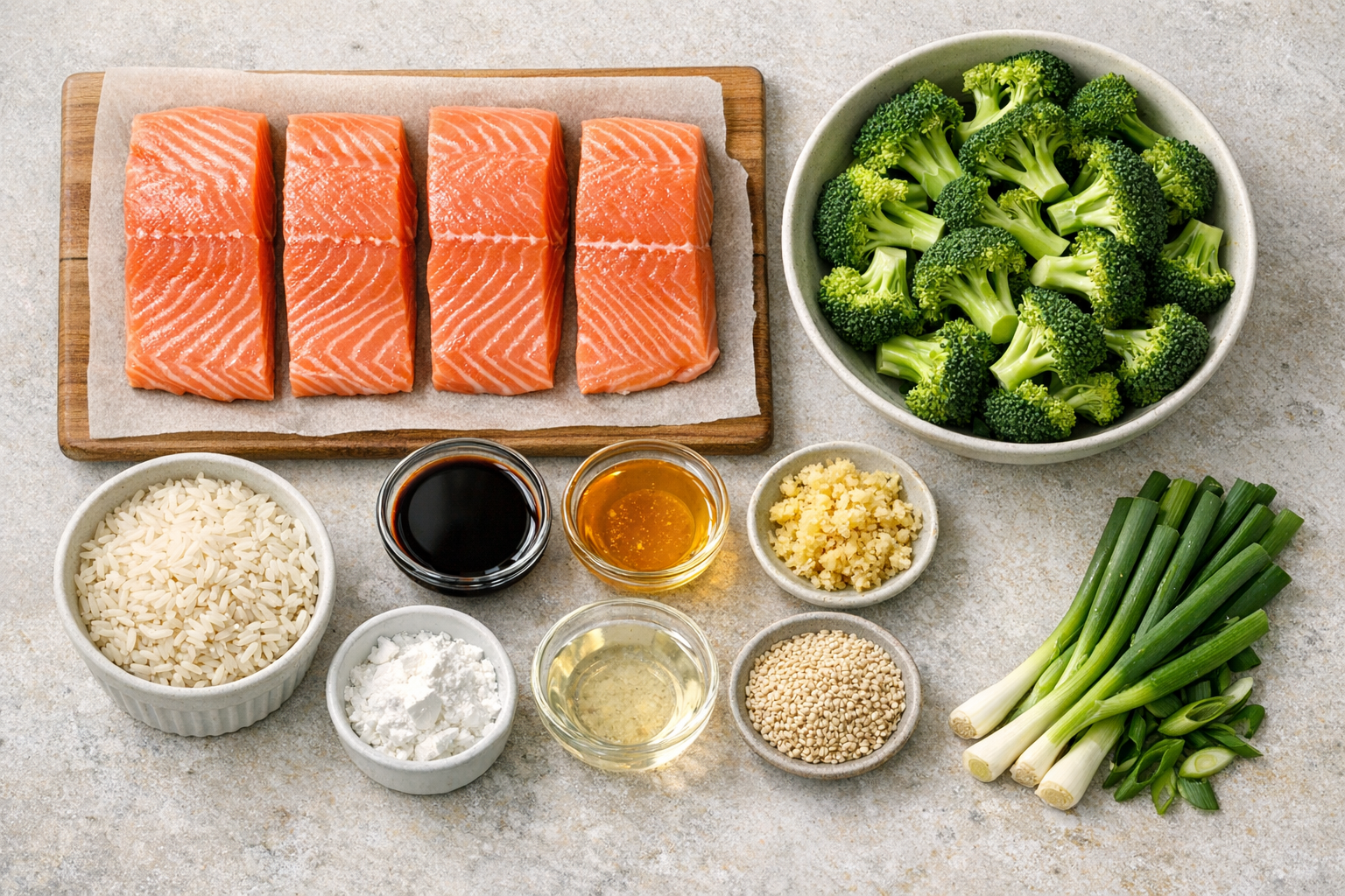 Baked Teriyaki Salmon with Roasted Broccoli & Rice