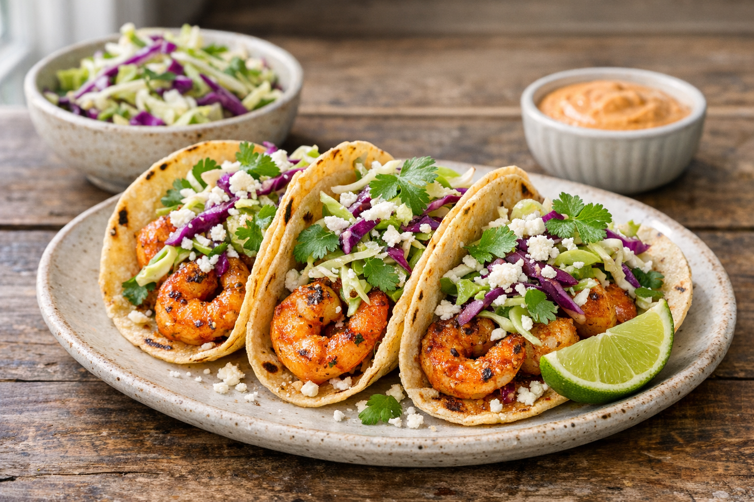 30-Minute Chipotle Lime Shrimp Tacos with Slaw