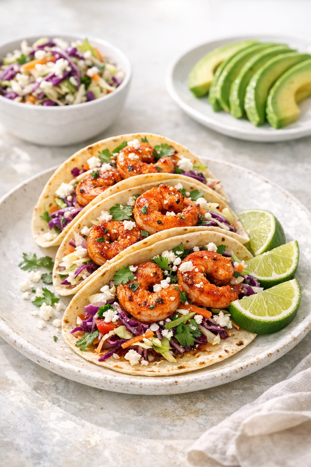 30-Minute Chipotle Lime Shrimp Tacos with Slaw