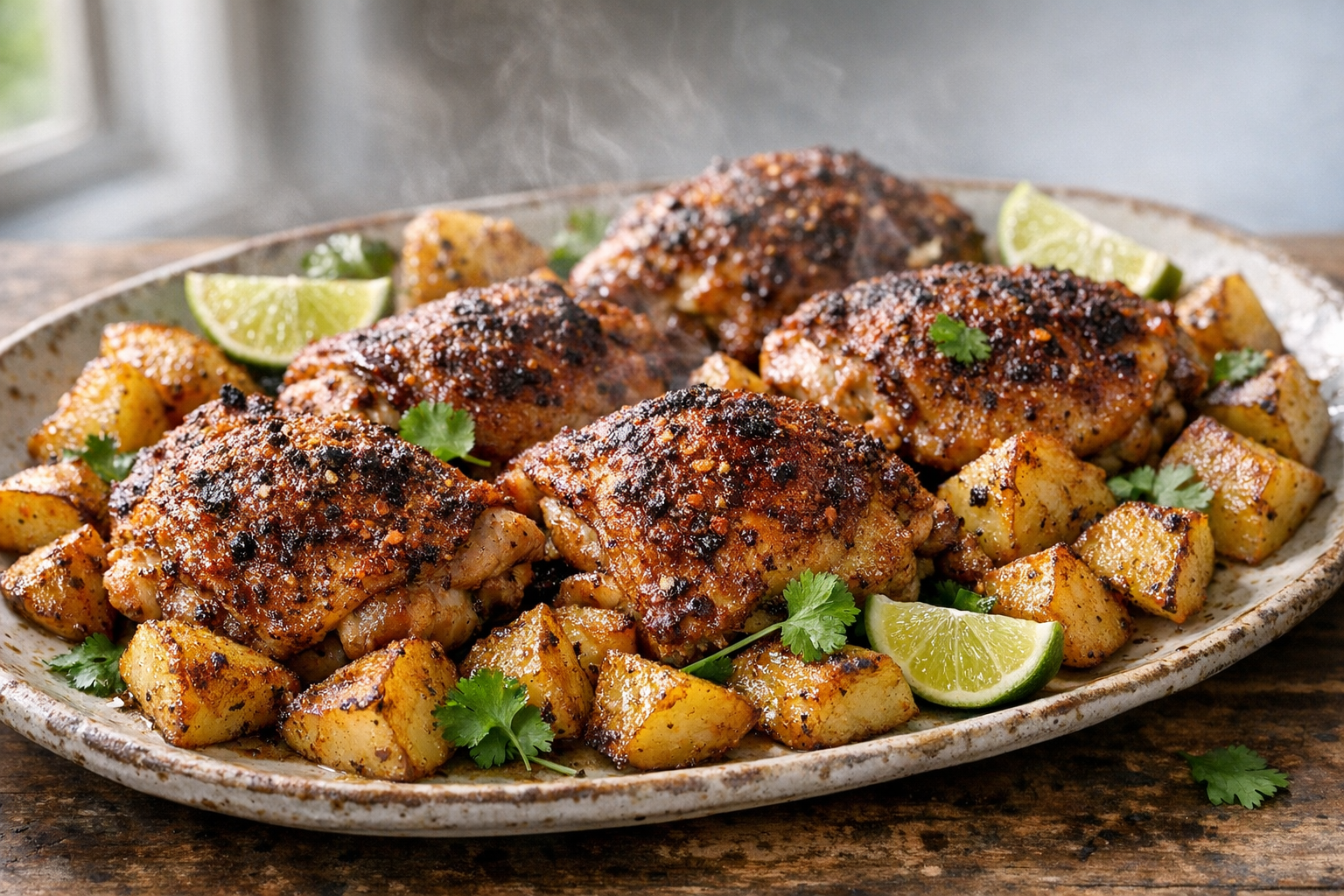 Smoky Chili-Lime Chicken Thighs & Potatoes
