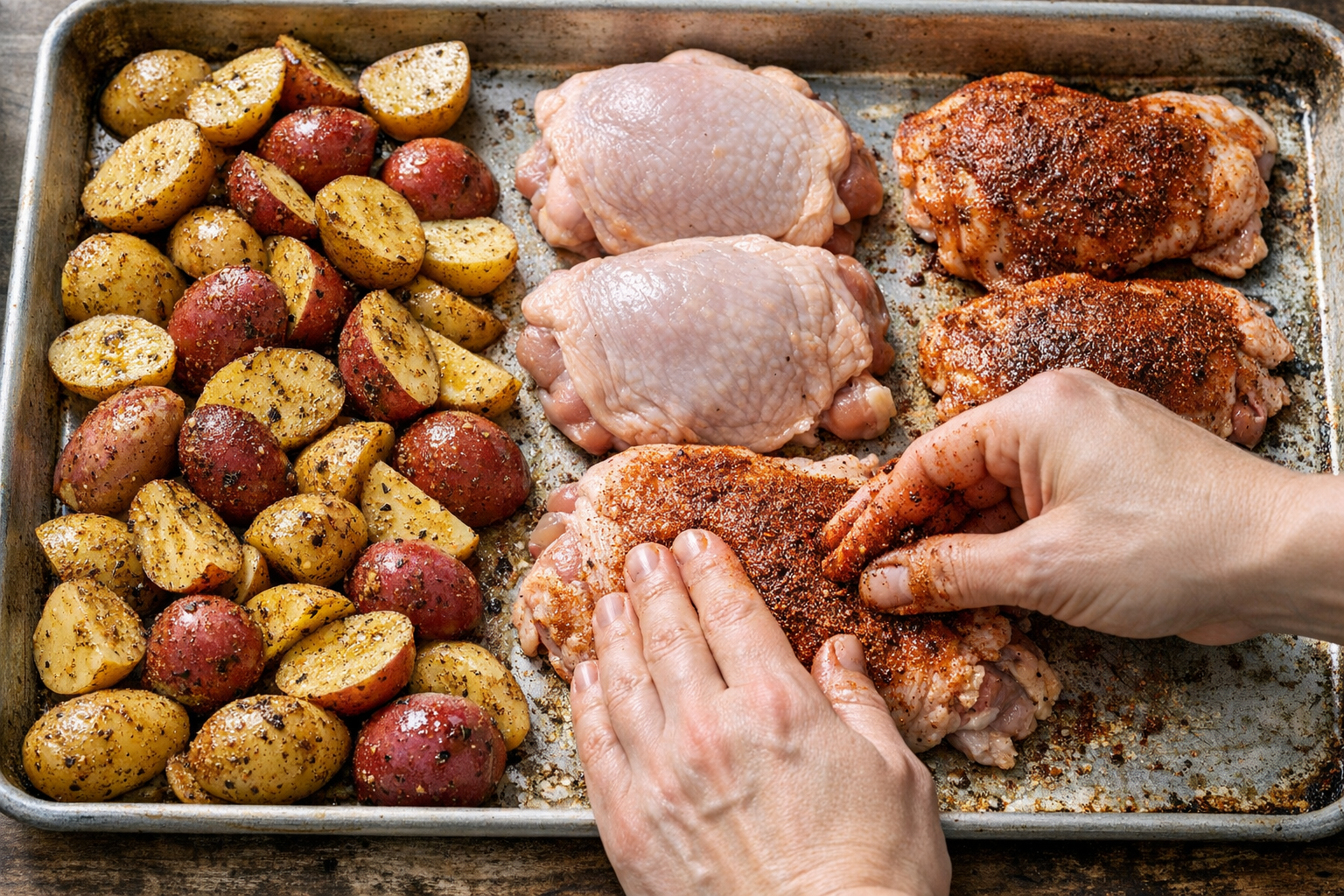 Smoky Chili-Lime Chicken Thighs & Potatoes
