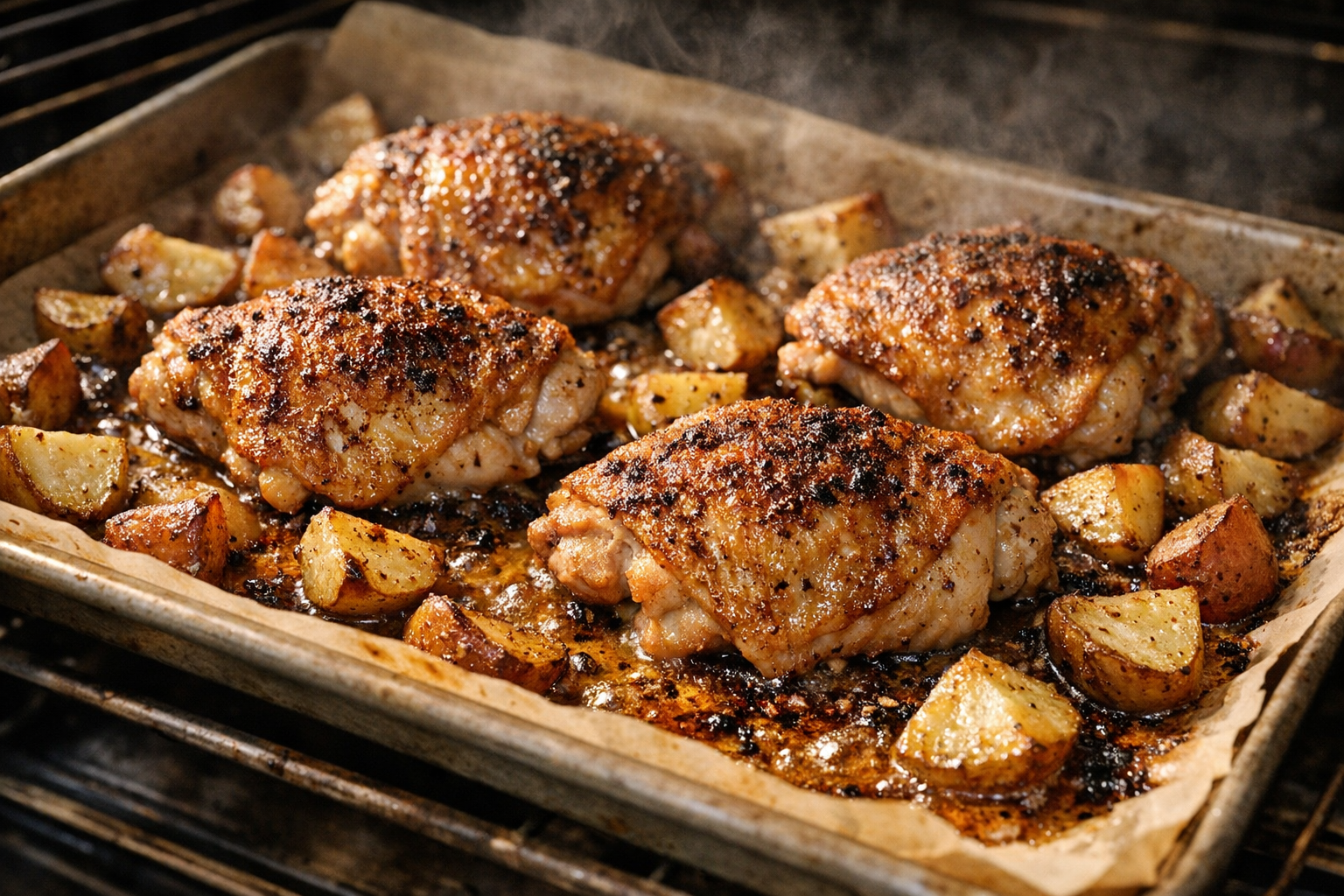 Smoky Chili-Lime Chicken Thighs & Potatoes