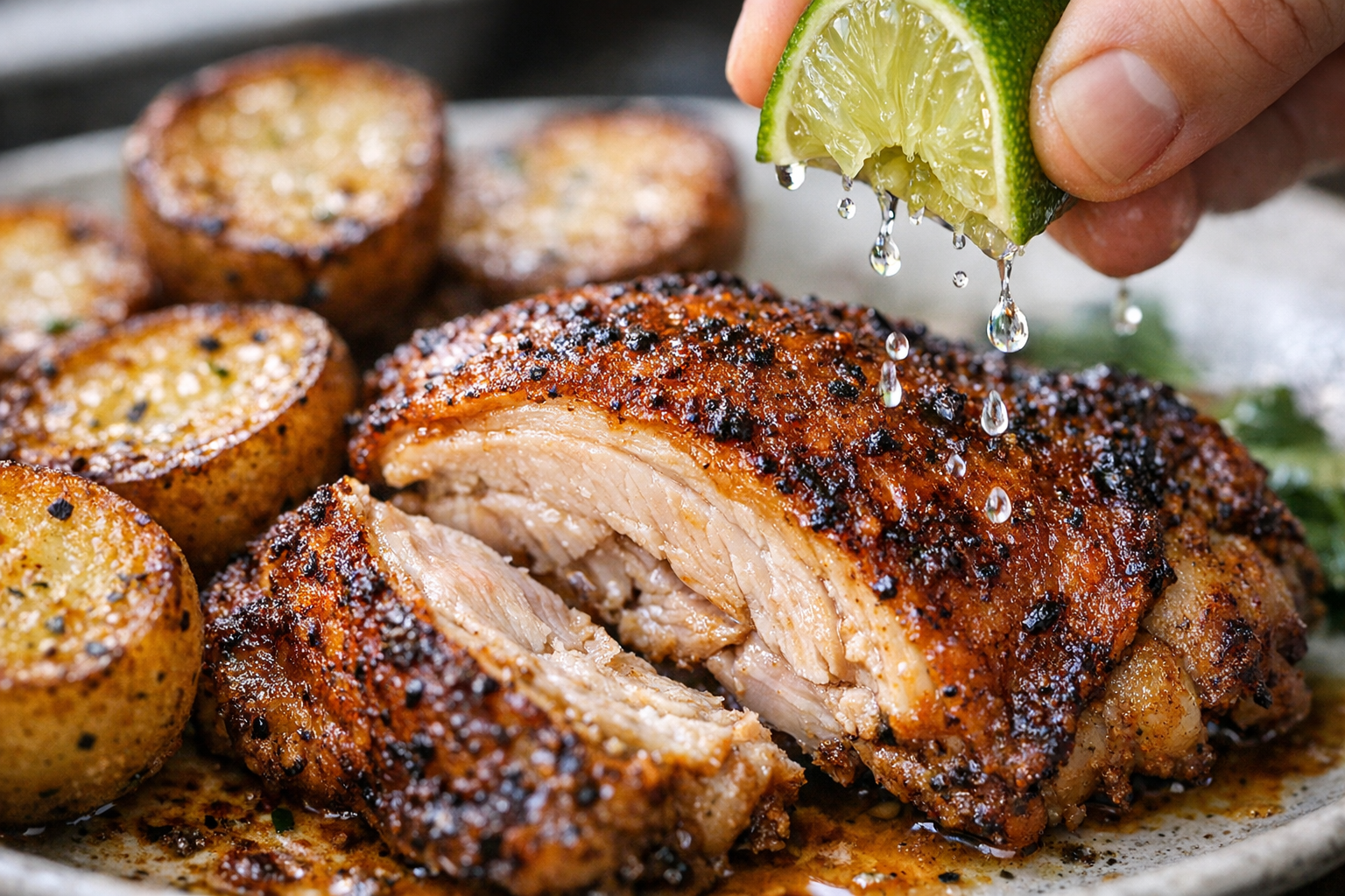 Smoky Chili-Lime Chicken Thighs & Potatoes
