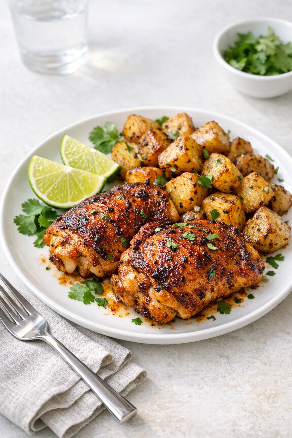 Smoky Chili-Lime Chicken Thighs & Potatoes