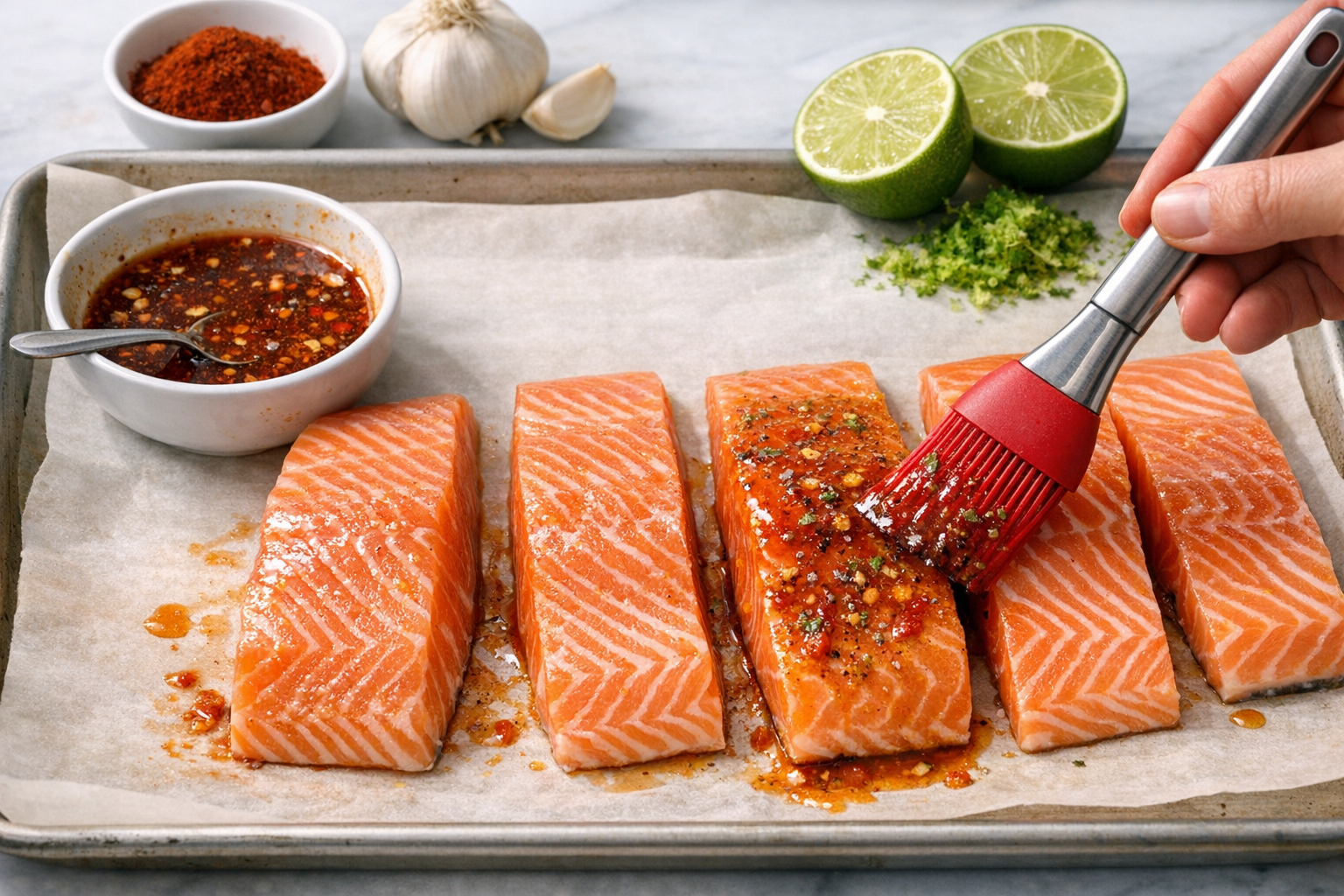 Chili Lime Baked Salmon with Roasted Corn Salsa