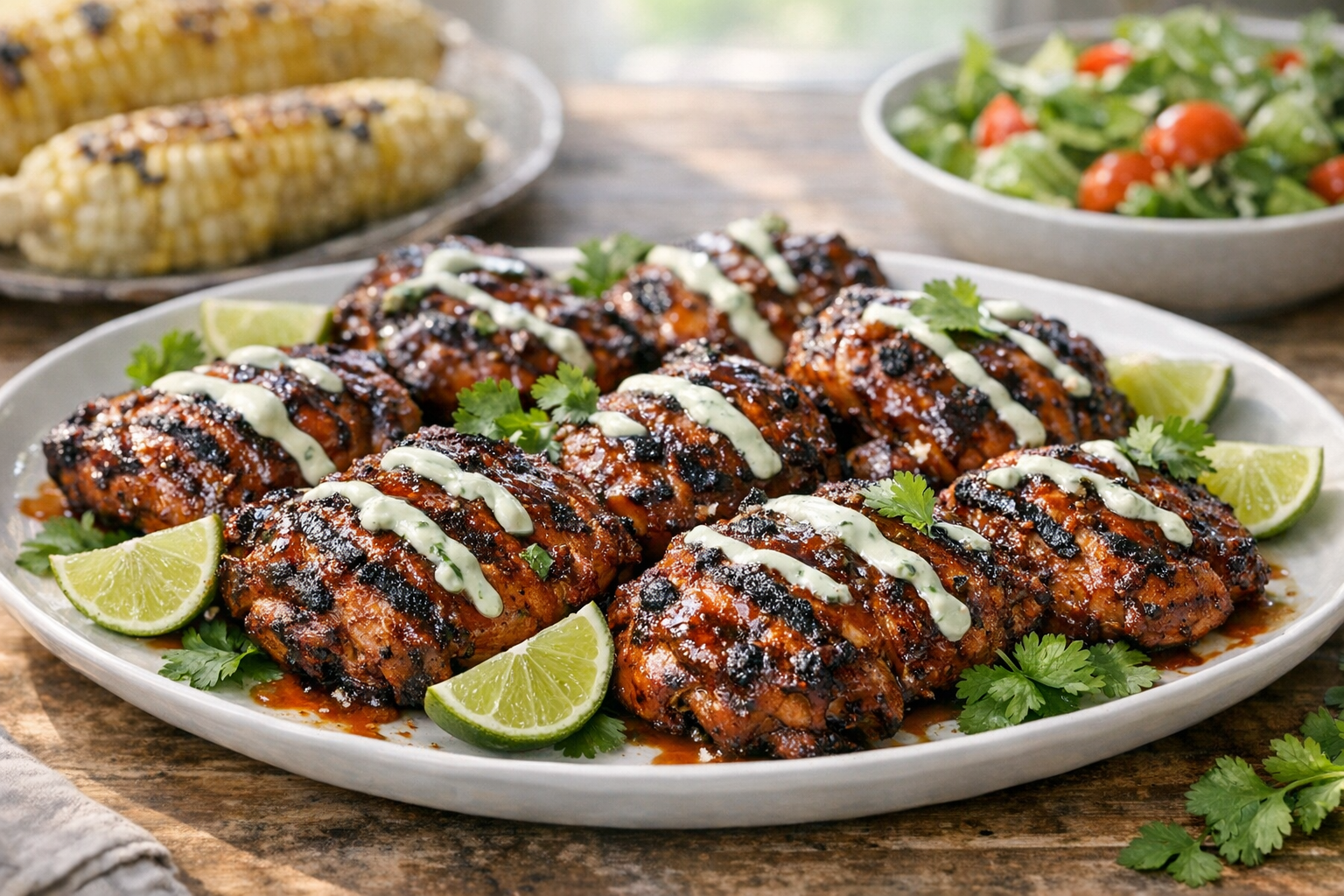 Smoky Chipotle Grilled Chicken Thighs (Lime Yogurt)