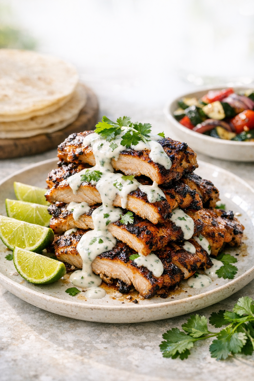 Smoky Chipotle Grilled Chicken Thighs (Lime Yogurt)