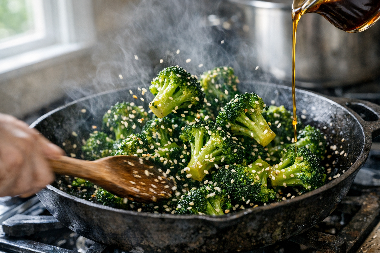 Miso-Roasted Salmon with Sesame Broccoli & Brown Rice