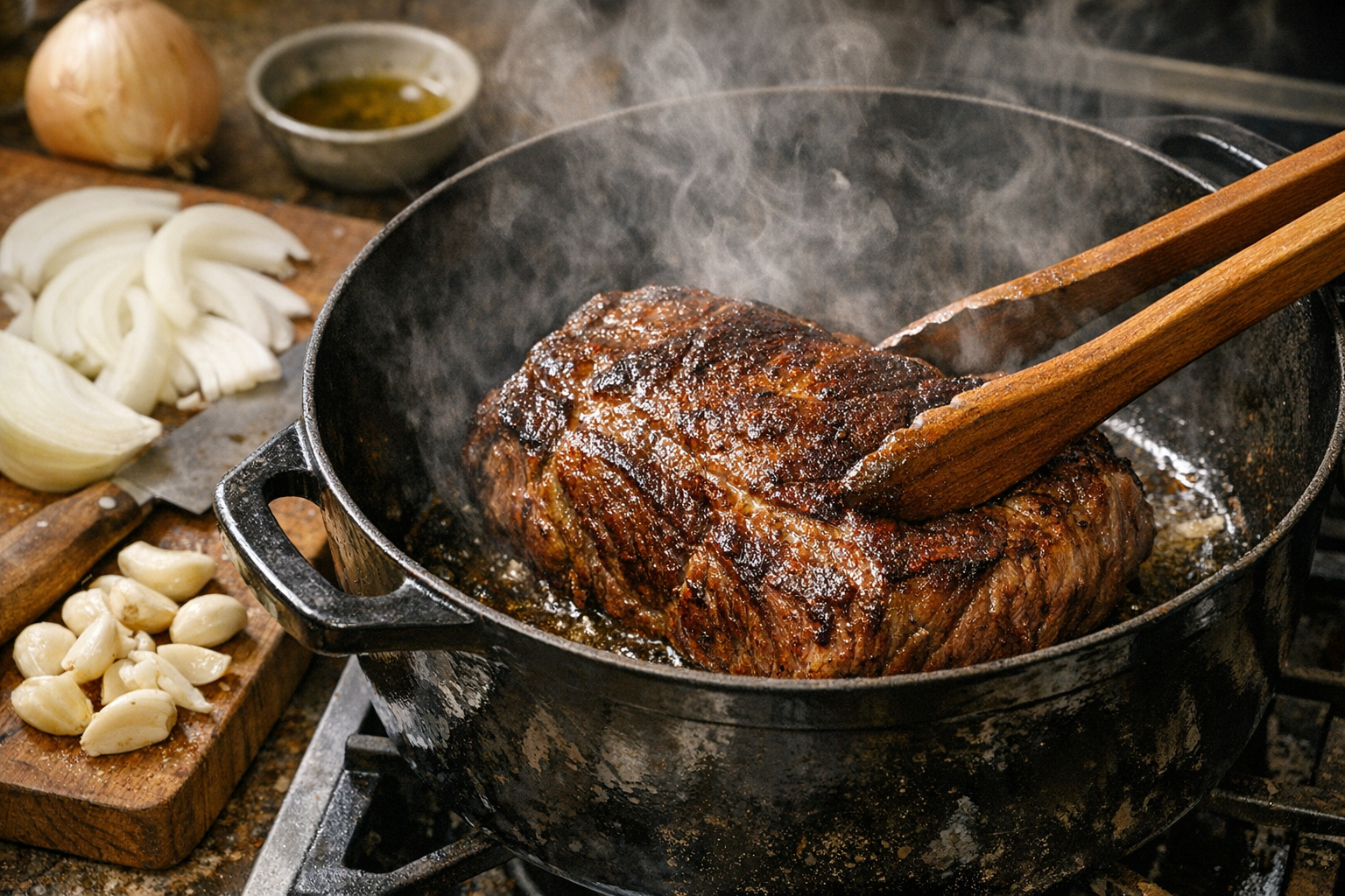 Smoky Braised Beef with Cheddar Mash & Gravy