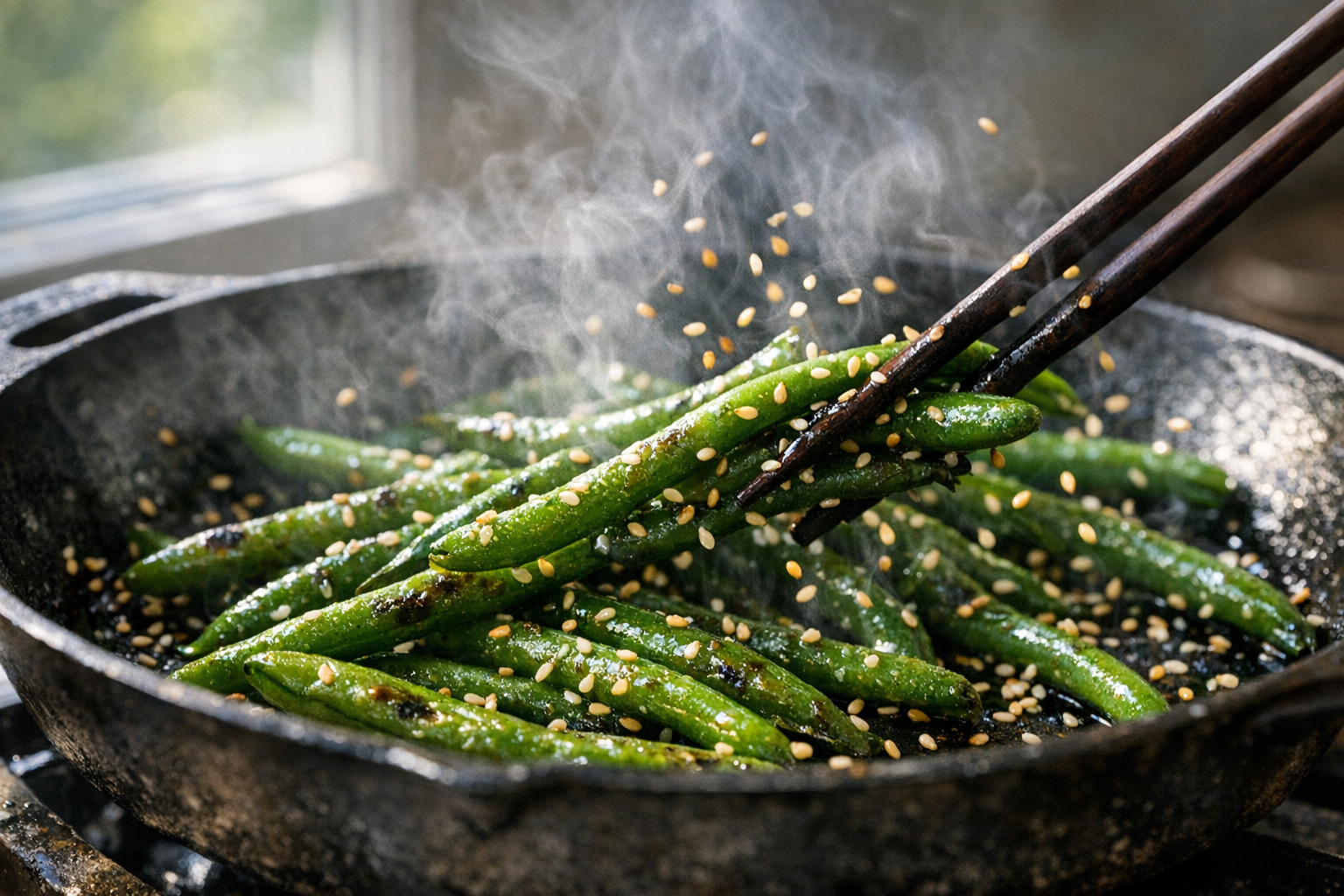 Baked Teriyaki Salmon with Sesame Green Beans