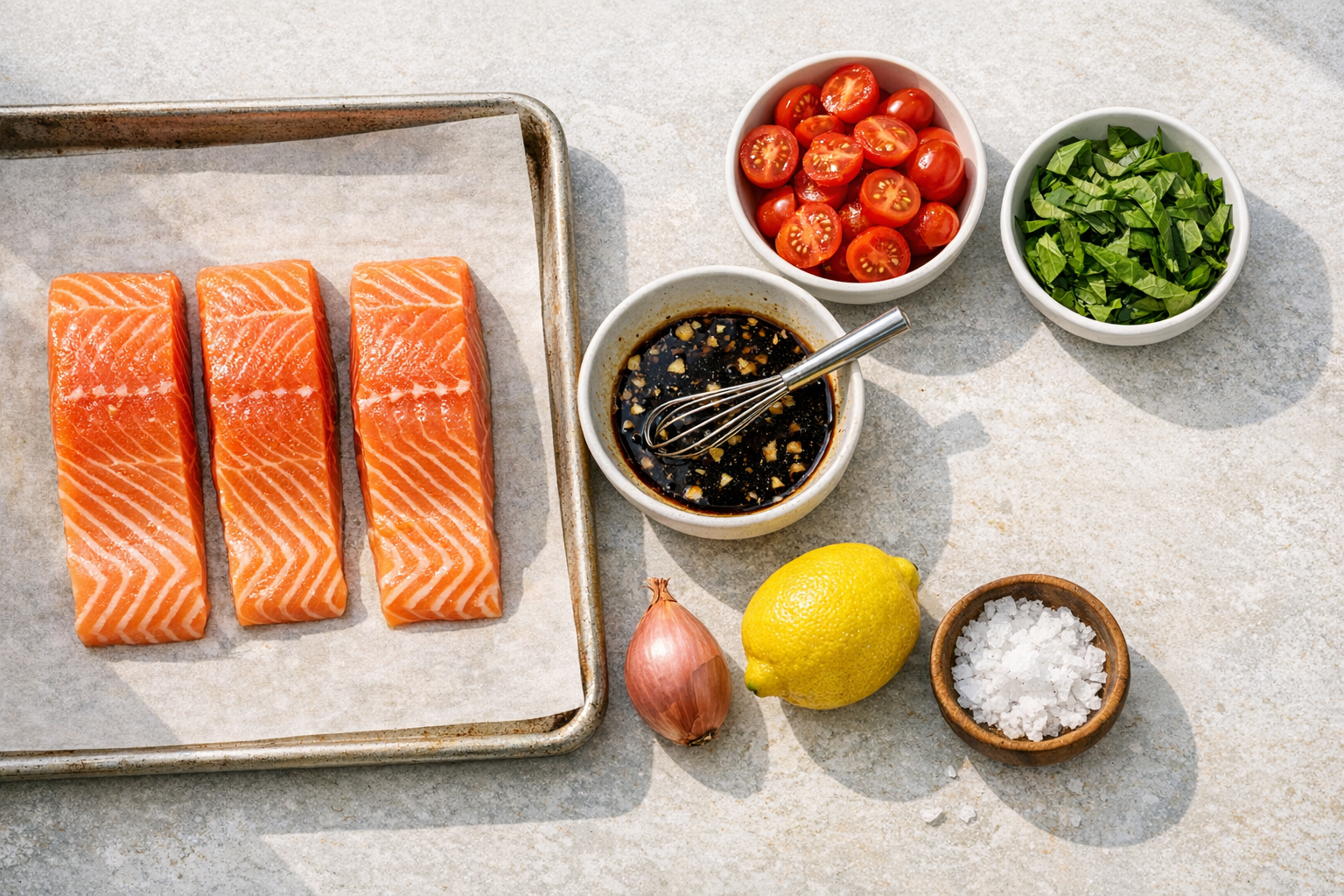 Balsamic Roasted Salmon with Tomato Basil Relish
