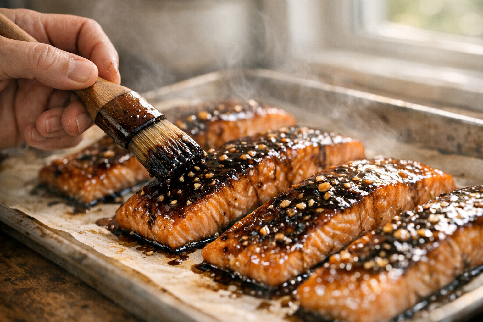 Balsamic Roasted Salmon with Tomato Basil Relish