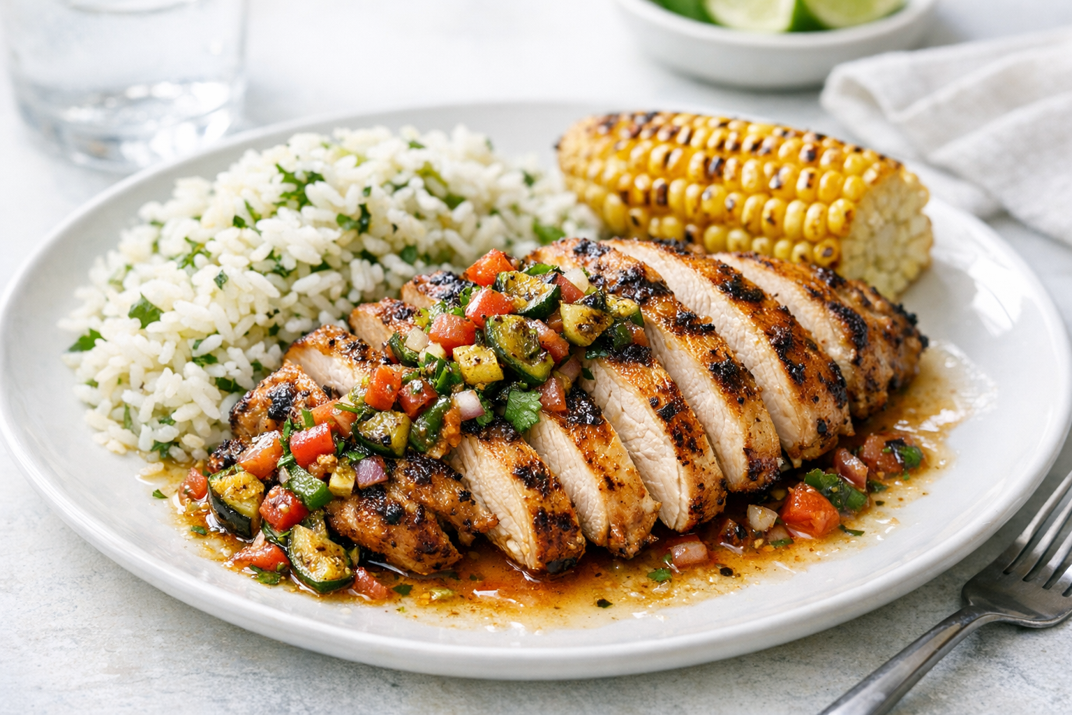 Smoky Paprika Grilled Chicken with Lime Salsa