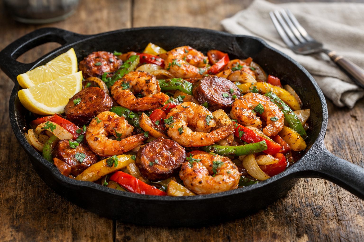30-Minute Cajun Shrimp and Sausage Skillet