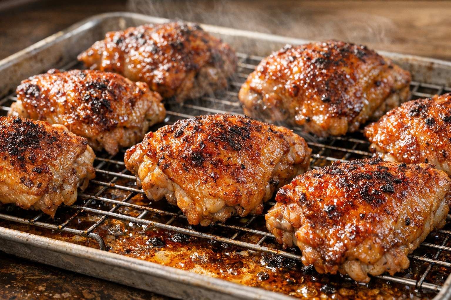 Smoky Paprika Baked Chicken Thighs + Cabbage Slaw