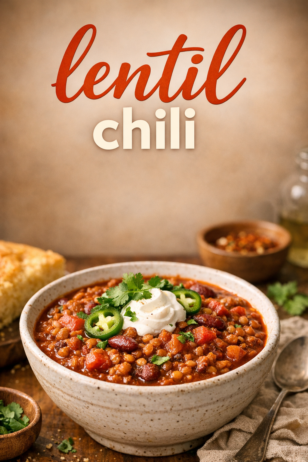 Smoky Paprika Lentil Chili Simmered with Canned Tomatoes
