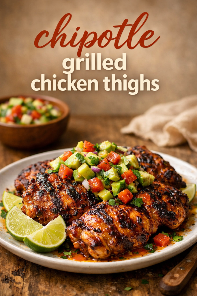Smoky Chipotle Grilled Chicken Thighs with Lime Salsa