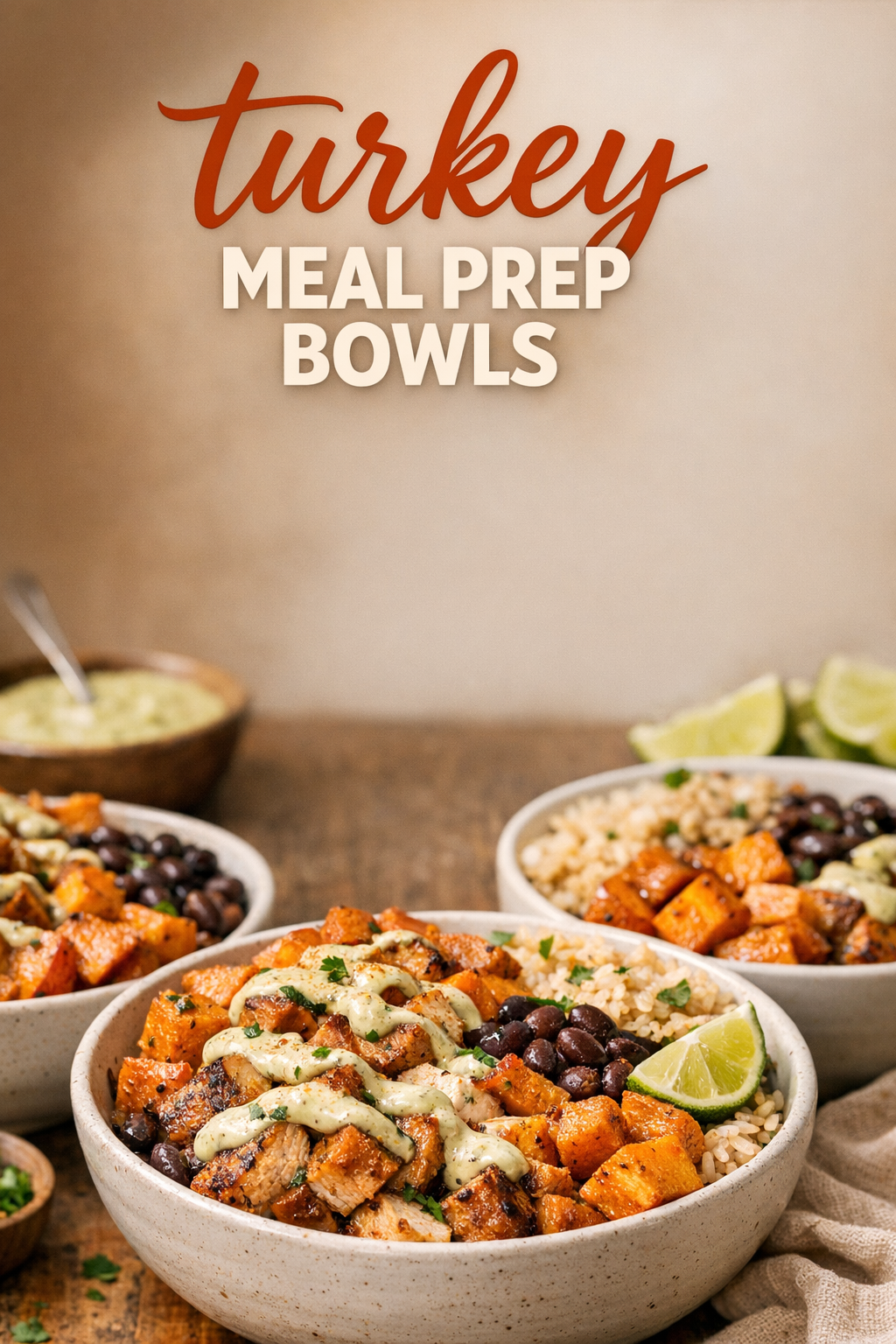 Chipotle Lime Roasted Turkey and Sweet Potato Prep Bowls