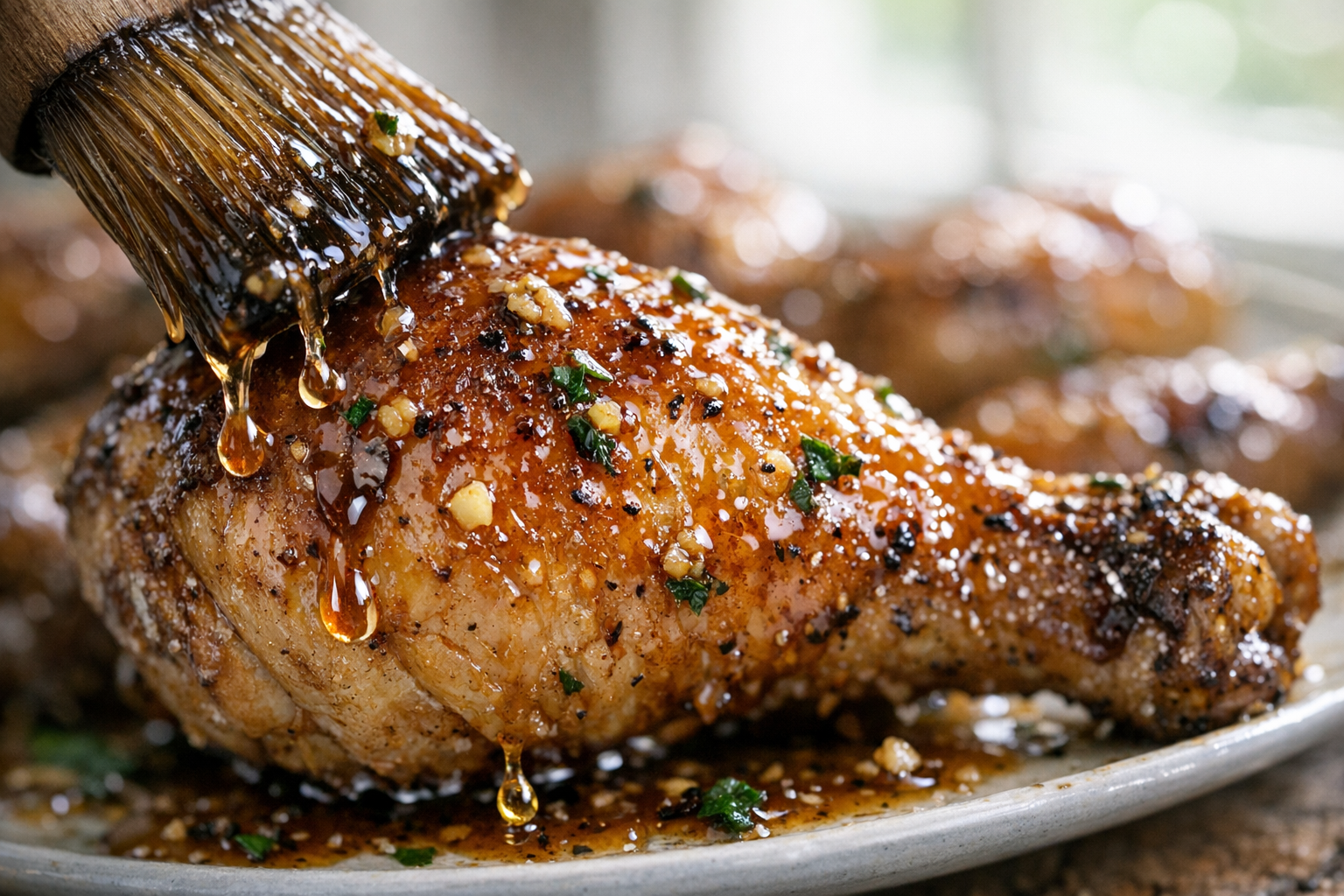 Herb-Roasted Chicken Drumsticks with Garlic Jus