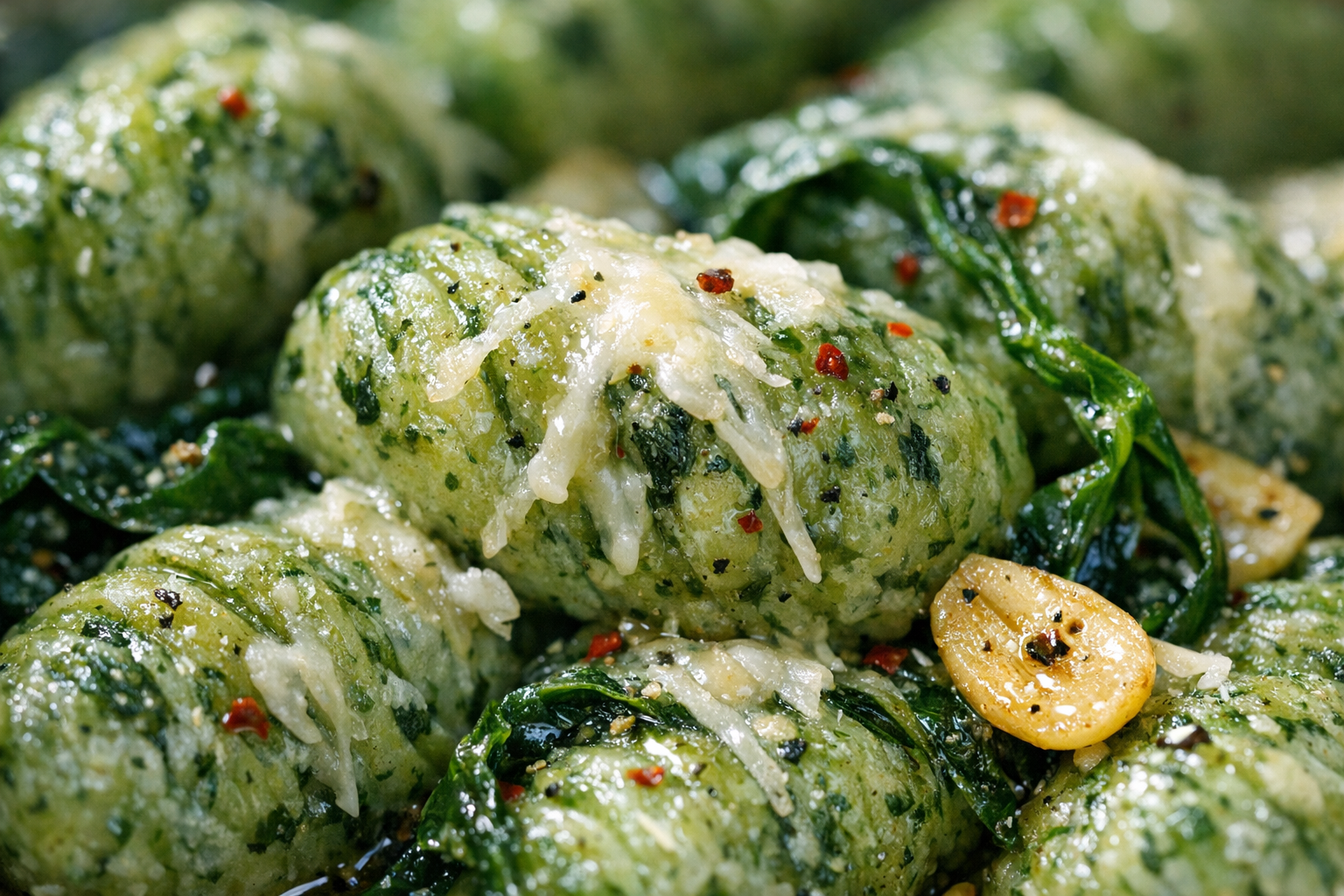 Tuscan Spinach Gnocchi with Garlic & Olive Oil