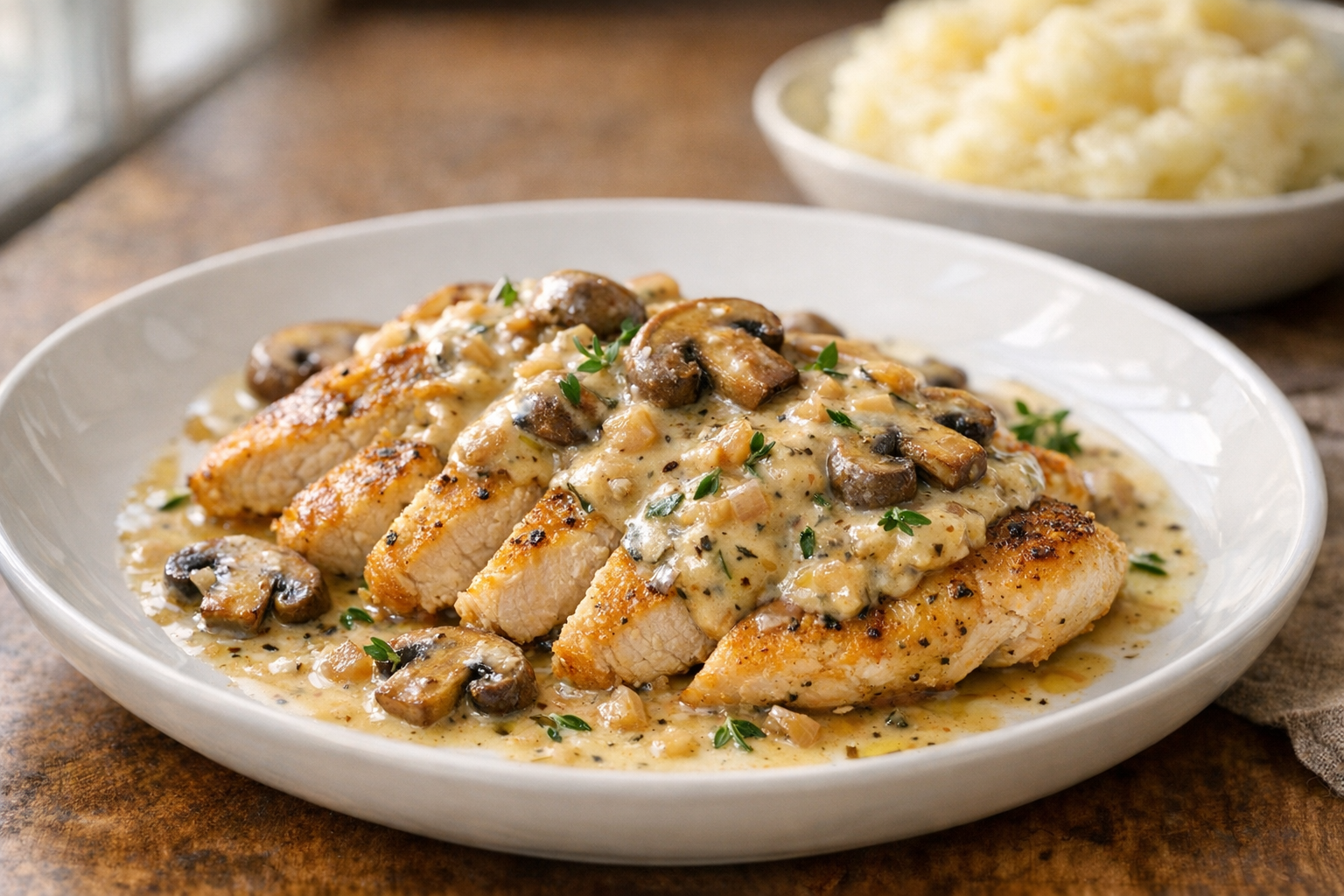 Skillet Dijon Chicken with Mushrooms & Shallots