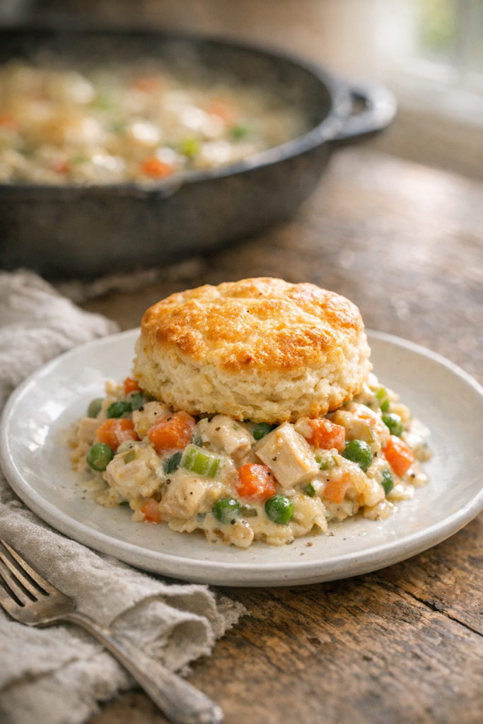 Rustic Chicken and Biscuit Skillet Bake recipe
